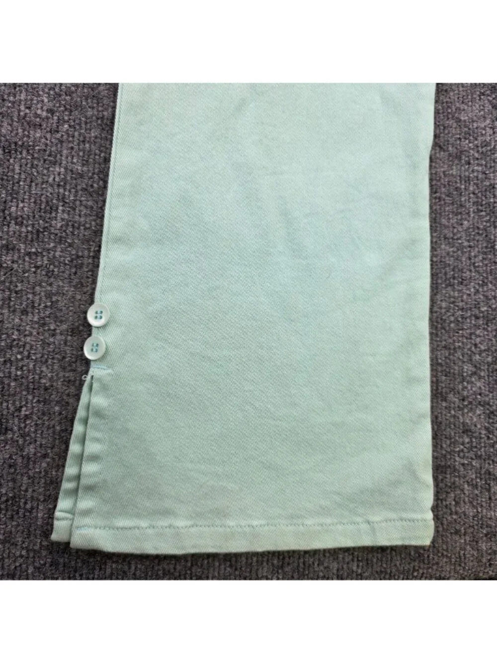 FDJ Dusty Crop Flare Jeans 12 Aqua Easy Fit Mid Rise Twee Casual Preppy Coquette